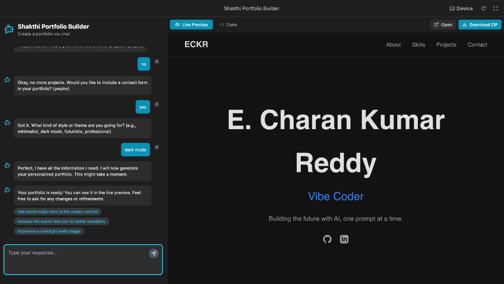 Portfolio Builder Website